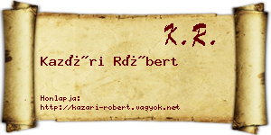 Kazári Róbert névjegykártya